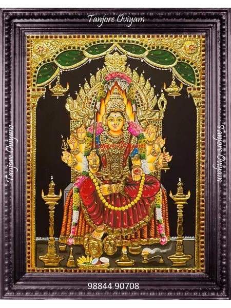 Samayapuram Mariamman Tanjore Painting Artwork